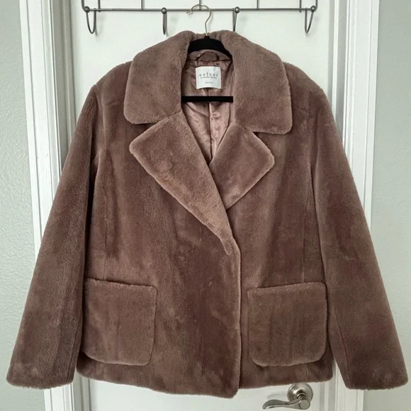 Velvet by Graham & Spencer • Brown Faux Fur Teddy Jacket - Women’s Size Large - Picture 3 of 16